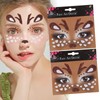 WRBAJIS Christmas Reindeer Face Tattoos Glitter Xmas Deer Temporary Tattoo