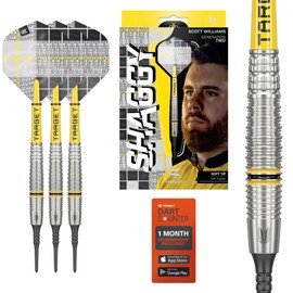 Target Darts Scott Williams Generation 2 Soft Dart Set, 18G | Player Edition G2 Darts Made of 90% Tungsten, Black Pixel Points, Pro Ultra No. 2 Flights, Pro Grip Tag Shafts