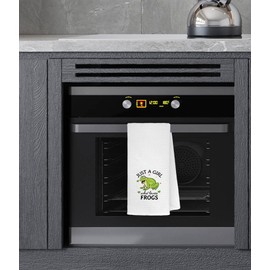 FULSOE Just A Girl Who Loves Highland Frogs Kitchen Towels Dishcloths 24"x16",Cute Green Frog Dish Towels Bath Towels Hand Towels,Gifts for Frog Lovers Girls Women