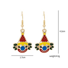coadipress Clown Earrings for Women Creative Funny Cute Enamel Circus Troup Smiling Clown Dangle Drop Weird Earrings Carnival Mardi GrasCosplay Party Jewelry Gift (Clown)
