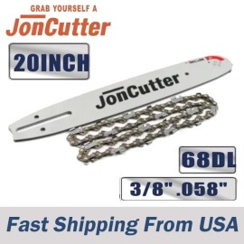 JonCutter USA 20in 3/8 .058 68DL Saw chain & Guide Bar Combo For JonCutter G5800 Chainsaw