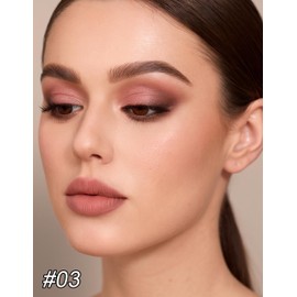 Erinde 16 Colors Eyeshadow Palette, Matte Shimmer Glitter Finishes Eye Shadow, Ultra-Blendable, Highly Pigmented Power Formula Makeup, Natural Nude Eyeshadow Palette for Wowen, #03