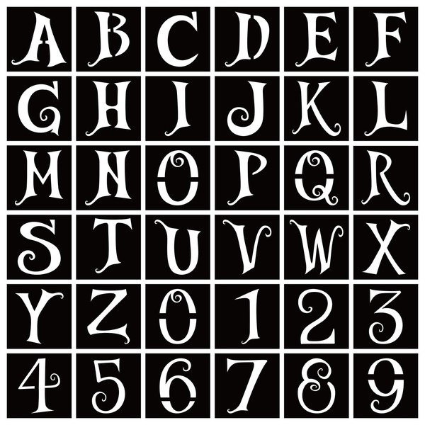 36 Pcs Halloween Letter Stencils Numbers Templates, 6 Inch Reusable