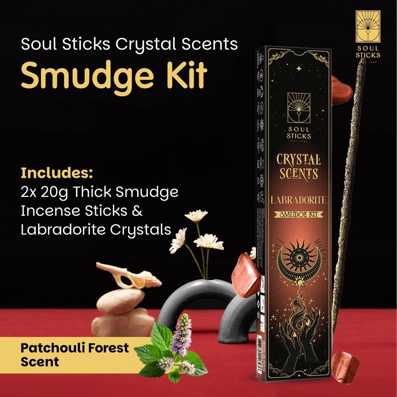 SOUL STICKS Thick Handcrafted Incense Sticks Patchouli Forest 20g (Includes