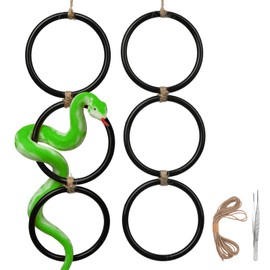 HYLEBOR 2PCS Snake Climbing Rings for Ball Python, Enrichment Toys for Corn Snake, Decorative Habitat Accessories for Reptile Tanks, Suitable for Terrariums, Bearded Dragons, Geckos, Lizards, Parrots