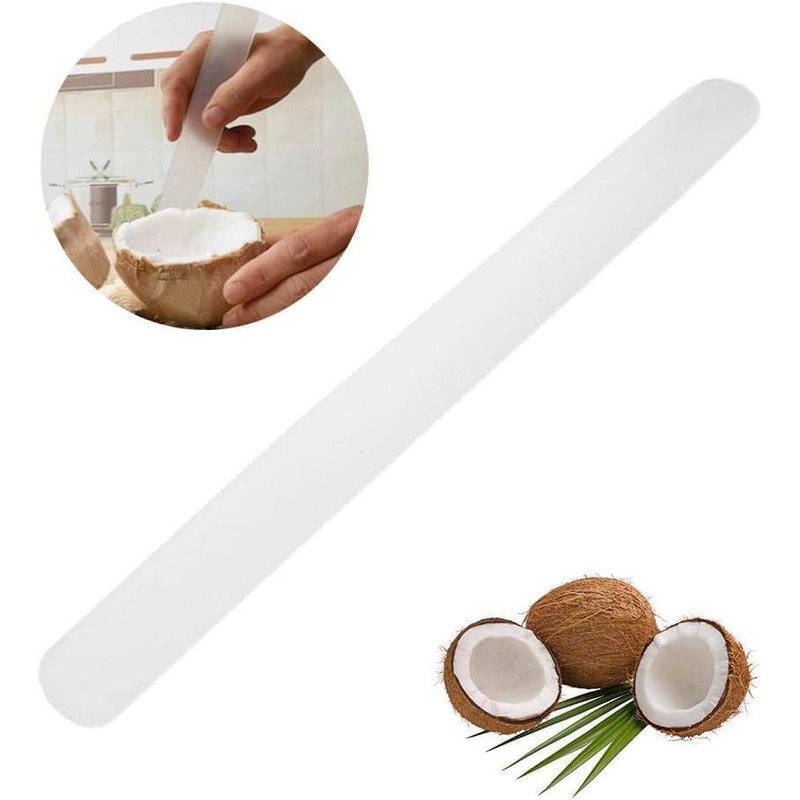 2Pcs White Coconut Opener,Coconut Meat Scraper,Soft and Flexible Coconut Egg