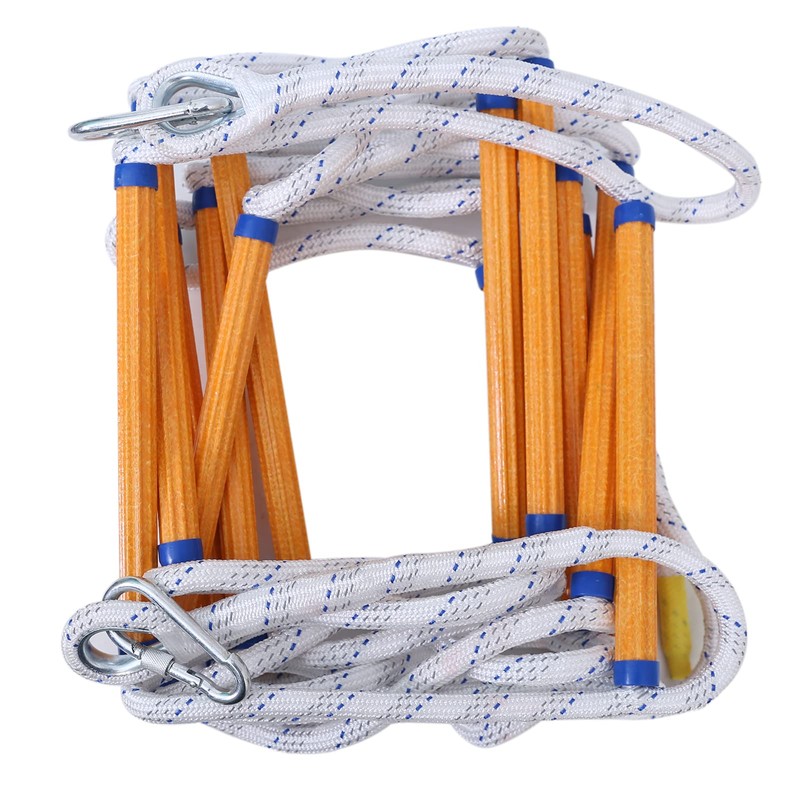 Emergency Fire Escape Rope Ladder with Hooks – 2000 lb
