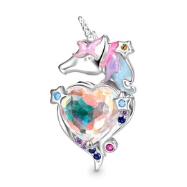 GNOCE Charm Bead Zodiac Sign Snake Hugging Heart Gemstone Charm 925 Sterling Silver Bead Charms for Bracelet Jewellery Gift, Silver