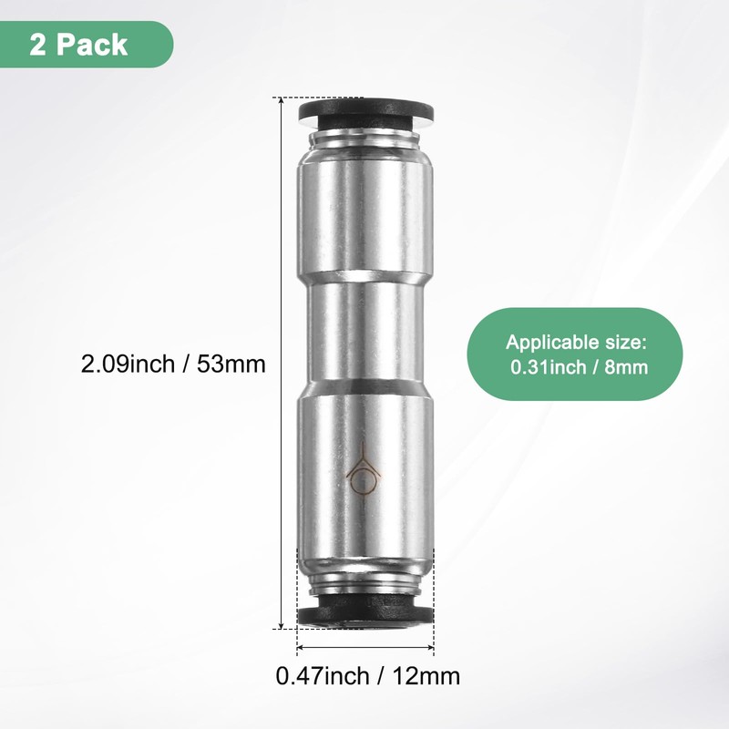 M METERXITY 2-Pack 3/10 Inch OD Tube Push to Connect