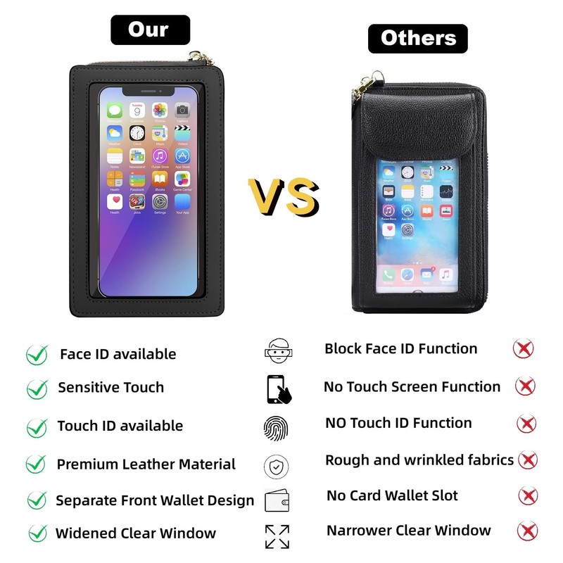 DOB SECHS Small Crossbody Phone Purse for Women, Touch Screen