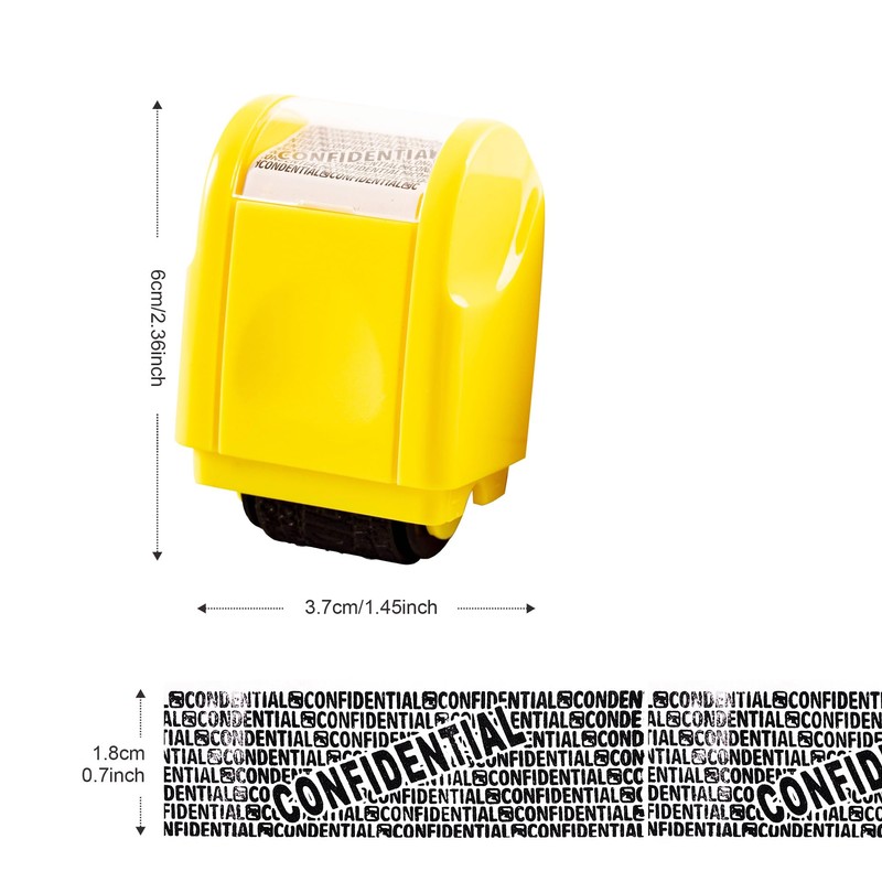 HONGCI Privacy ID Address Blocker Stamp, Yellow, Rectangular, Roller Stamp,