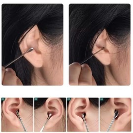 Ear Wax Removal Tools, 10 Set-Earwax Remover Tool with Cotton Swab and Storage Box,for Cleanning Earwa