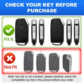 ACEBOY for Kia Key Fob Cover, Soft TPU Protective Case with Leather Keychain Compatible with 2018-2025 Soul Forte Telluride K5 Seltos NIRO Sportage Sorento Stinger Rio Cadenza(Black,3/5 Buttons)