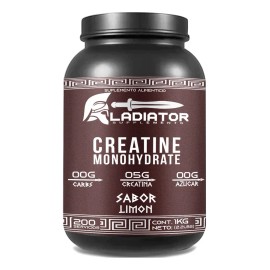 Creatina Gladiator Monohidratada 1kg 200 Servicios Sabores Limn                                                                                       