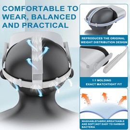 Adjustable Head Strap Replacement, Compatible with Oculus Quest 2 and Meta Quest 2, Comfortable VR Headband Accessory for Enhanced Gaming Experience