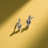 Boma Jewelry Sterling Silver Treble Clef Music Stud Earrings