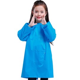 YeeHeen Art Smock Artist Painting Apron Waterproof Long Sleeve Smock with Pocket Blue XXL