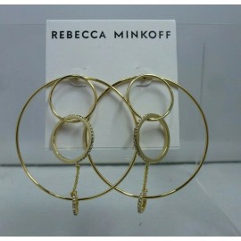 Rebecca Minkoff Gold Rhinestone Crystal Drop Earrings retail $48