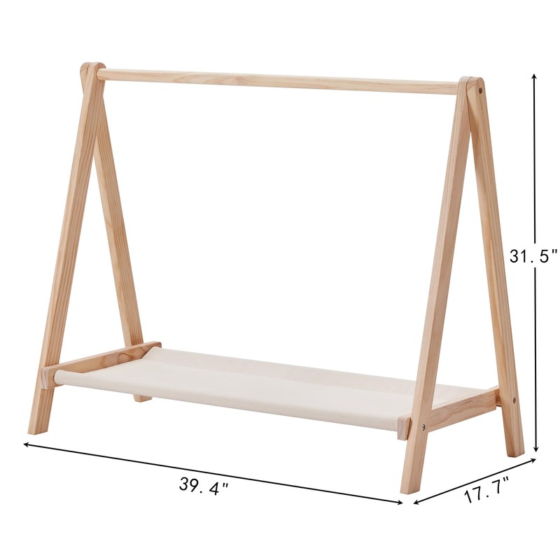 BALANBO Kids Clothes Rack,Foldable Solid Wood Small Baby Clothes Rack
