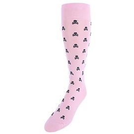Trafalgar Men's Rodger Skull and Cross Bones Mercerized Cotton Mid-Calf Socks,