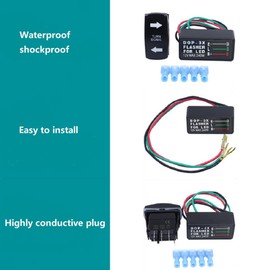 Riloer 12 V Indicator Rocker Switch with Indicator On/Off/One ATV UTV Kit LED Indicator Relay Rocker Switch Waterproof Anti-shock for Motorcycle Tractor Boat Motorhome Vehicle Off-Road Pickup