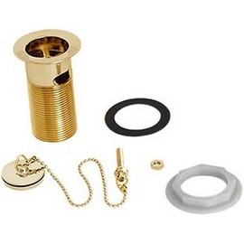 Deva DW300/501 Slotted Gold 1 1/4 inch Basin Waste Complete with Brass Plug, Chain & Stay