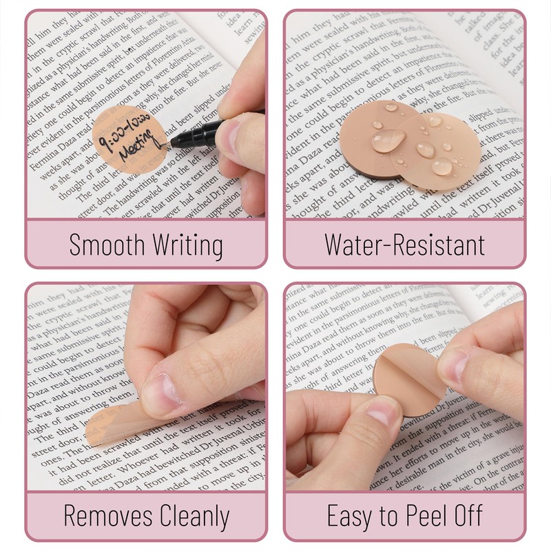 Mr. Pen- Round Transparent Sticky Notes, 1.1” Diameter, 14 Pads,