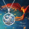 VONALA Phoenix Necklace 925 Sterling Silver Bird Pendant Necklace with