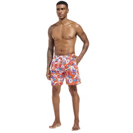 Generic Men's Swim Trunk Quick Dry Waterproof Boardshorts Printed Mesh Liner Bathing Suits with Drawstring Multi Color, X-Large