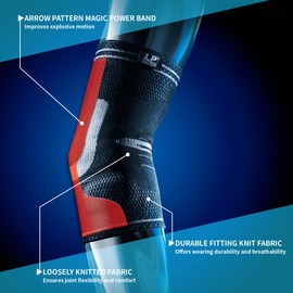 LP SUPPORT 150XT Elbow Brace with Silicone Pads and Breathable fitting knit for Athletes, Golf, Baseball, Tennis, Badminton, Basketball, Workouts, Weightlifting - Reduce Joint Pain (Medium)