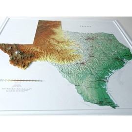 Hubbard Scientific 3D Texas Map | A True Raised Relief Map - You Can Feel the Terrain | Vacuum-formed Molded | 28″ x 25″ | Detailed Topography