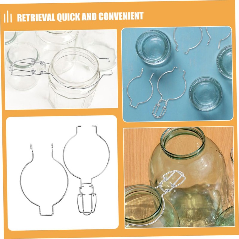 SHOWERORO 6Pcs Glass Canning Jar Accessories Wire Clamp Sealed Buckle
