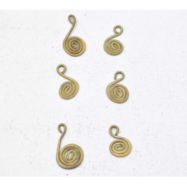 Unbranded Beads African Old Turkana Brass Coil Pendants