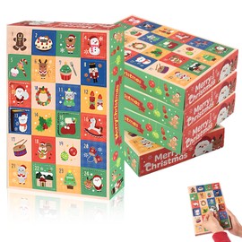 5Pcs DIY Christmas Advent Calendar, 24 Days to Fill Fun Countdown Advent Calendar Empty Boxes for Adults Kids Make Your Own Advent Calendar Gifts