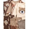 NEXT Snuggle 3 Pack 100% Cotton Pyjamas, Brown/Cream