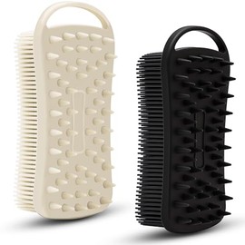 MtBoi 2 Piezas de Silicona Exfoliante Corporal, Cepillo de Champú Corporal de Silicona 2 En 1