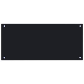 CHARMMA Kitchen Backsplash Black 35.4"x15.7" Tempered Glass-4952