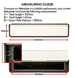 TSS Letterplate 12" in White, Telescopic Sleeved Letter Box for uPVC Doors with 40mm to 80mm Thickness. 12 Inch Letterbox for upvc Doors in White