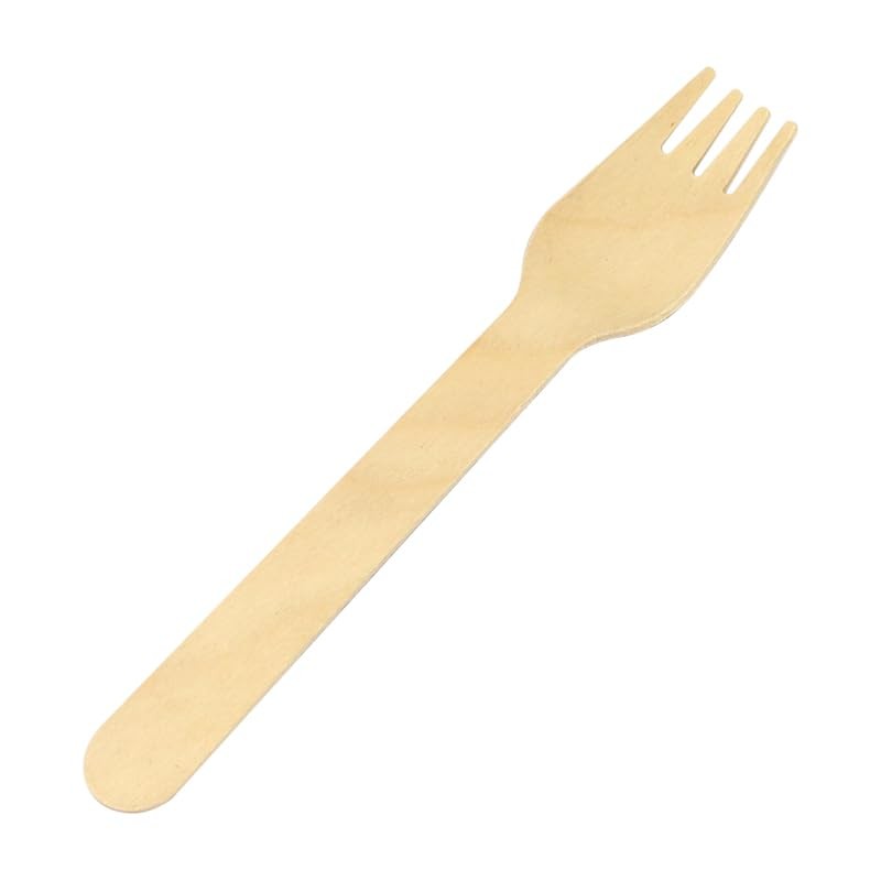 100pcs Wooden Cutlery Forks Size: Approx. 6.2 x 1.1 inches