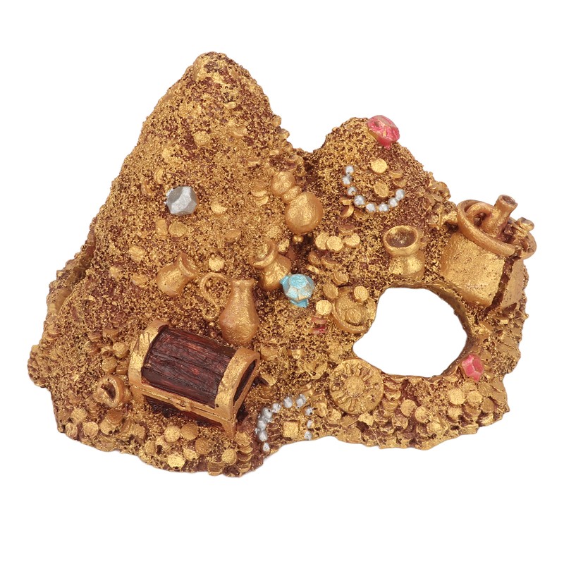Fish Tank Gold Mountain Simulation Resin Aquarium Treasure Mountain Hideouts