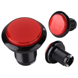 Hakeeta 1 x Slot Machine Button, 40 mm Button Round Large Convex for Games DIY Kit, 5 Colour Options (Red)