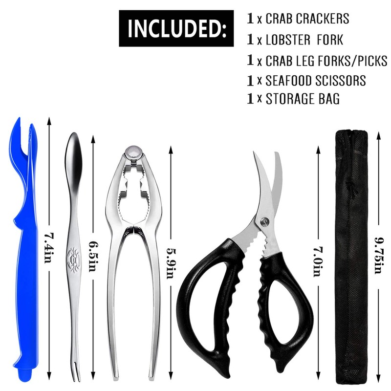 Crab Crackers and Tools Stainless Steel Lobster Crackers and Picks