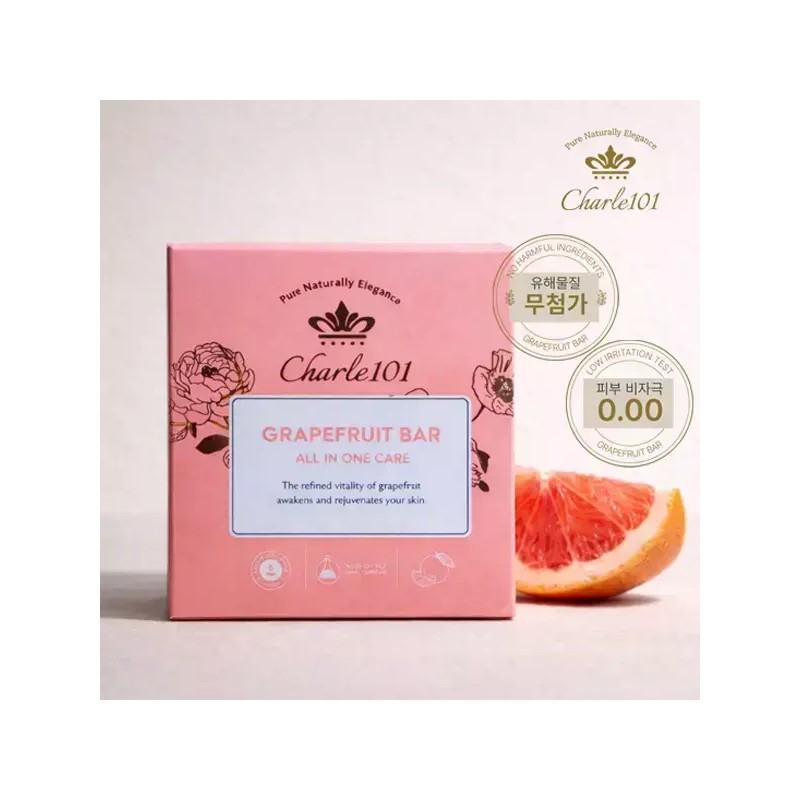 Charle101 생자몽 딥클렌징 올인원 클렌징바 80g [3개] Charle101 Fresh Grapefruit