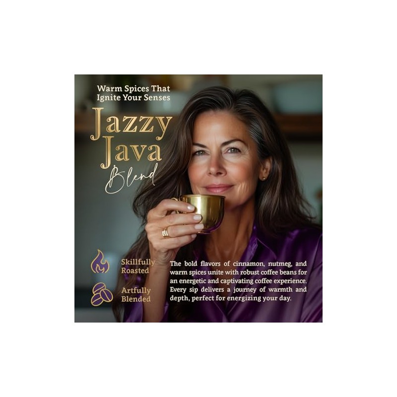 Jazzy Java – Spiced & Nutty Flavored Ground Coffee –