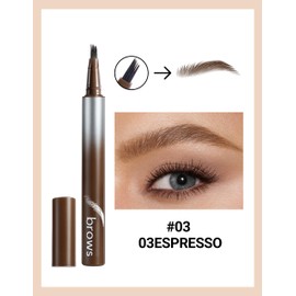 Erinde 2PC Microblading Eyebrow Pen, Waterproof Liquid Eyebrow Pencil for Women, Long Lasting Natural Brows Eyebrow Pens, Creates Full Realistic Hair Like Strokes, Outlining Filling Eyebrow Makeup #3