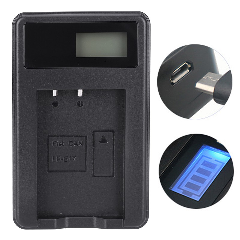 SEIVI Camera Battery Single Charger with LCD Display USB Intelligent