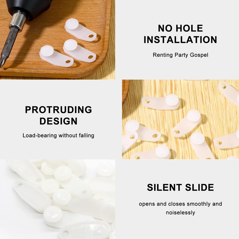 50Pcs white curtain track hooks - plastic curtain track hooks