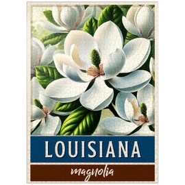 MyPuzzle State Flowers Series: Louisiana, Magnolia - Premium 1000 Piece Jigsaw Puzzle for Adults