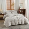 YASMENG Half-Linen Bed Linen, 135 x 200 cm, Light Grey,
