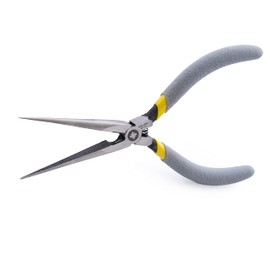 KOUGU Super Precision Long Needle Nose Pliers - 6 Inch Steel Mini Long Nose Pliers With Non Serrated Edge & Non Slip Handles - Great For Jewelers, Fine Crafting, & Other High Precision Projects